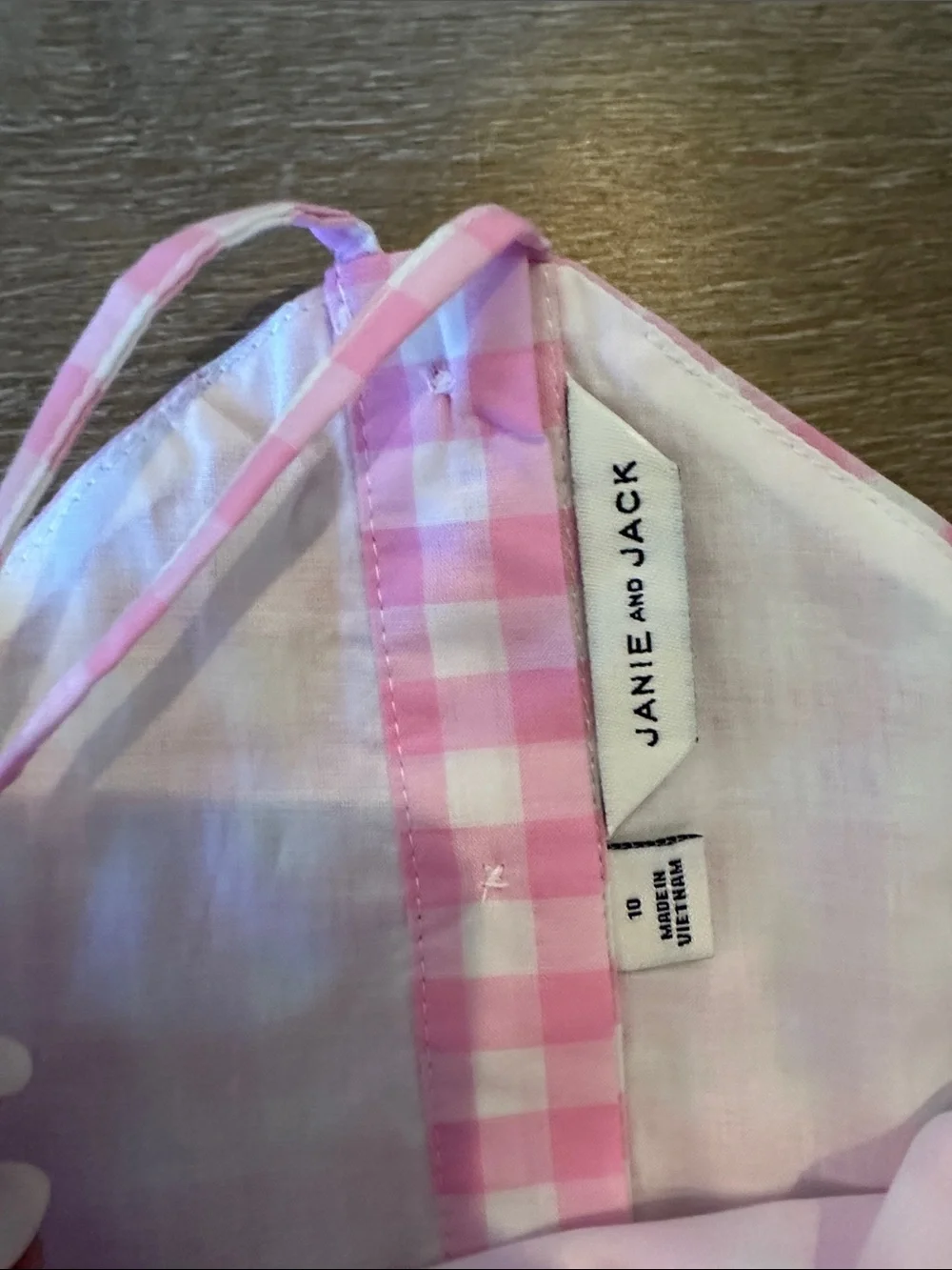 Janie and Jack Pink Gingham Ruffle Sundress NWOT